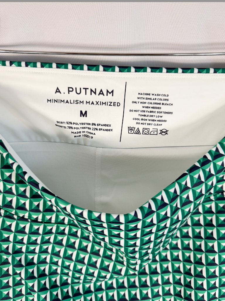 A. Putnam Wrap Skort Geo Square Green Medium Nwt Golf Resort Preppy — image 4 of 8